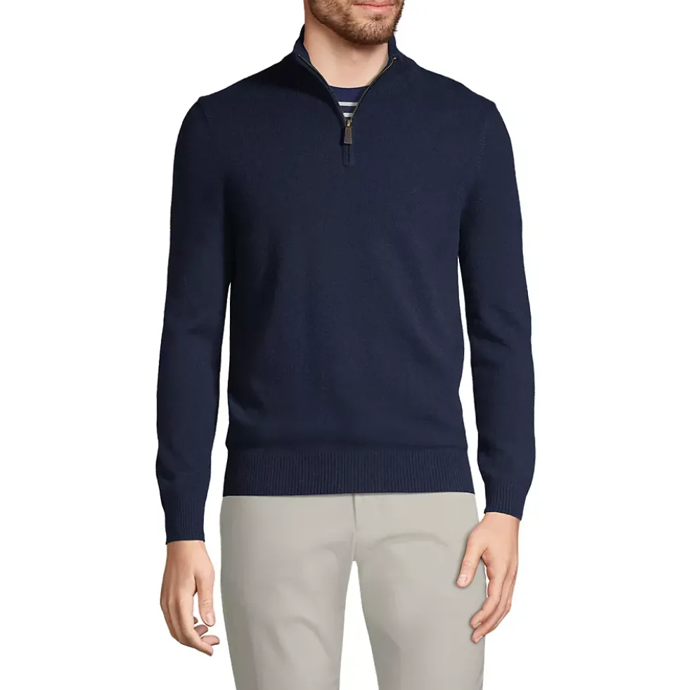 Men's Fine Gauge Cashmere Quarter Zip