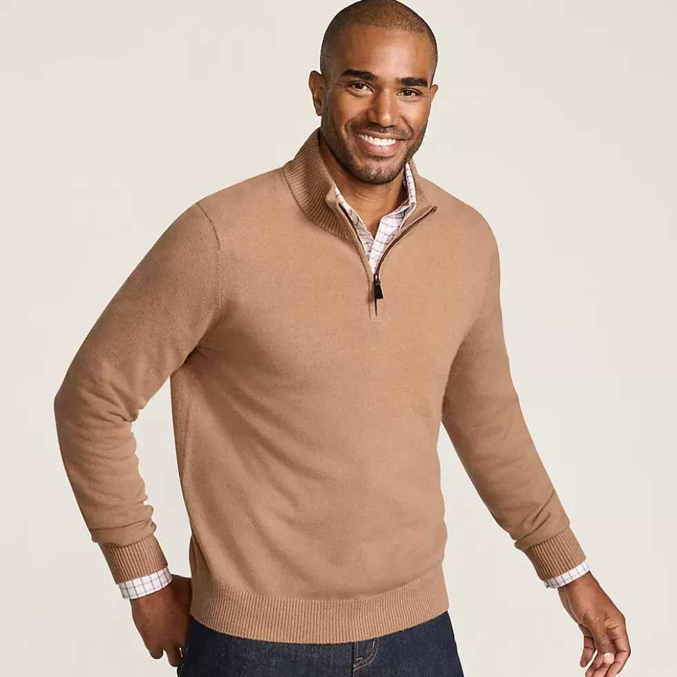 Men's Fine Gauge Cashmere Quarter Zip