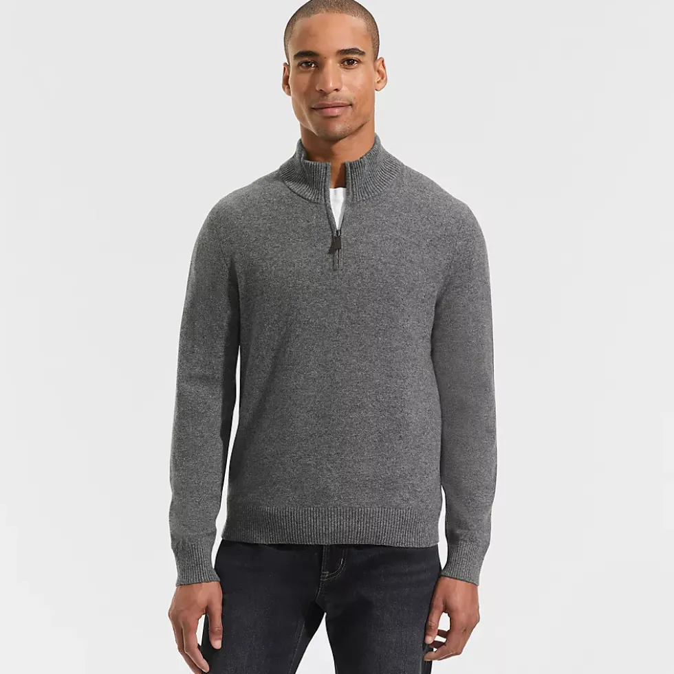 Men's Fine Gauge Cashmere Quarter Zip