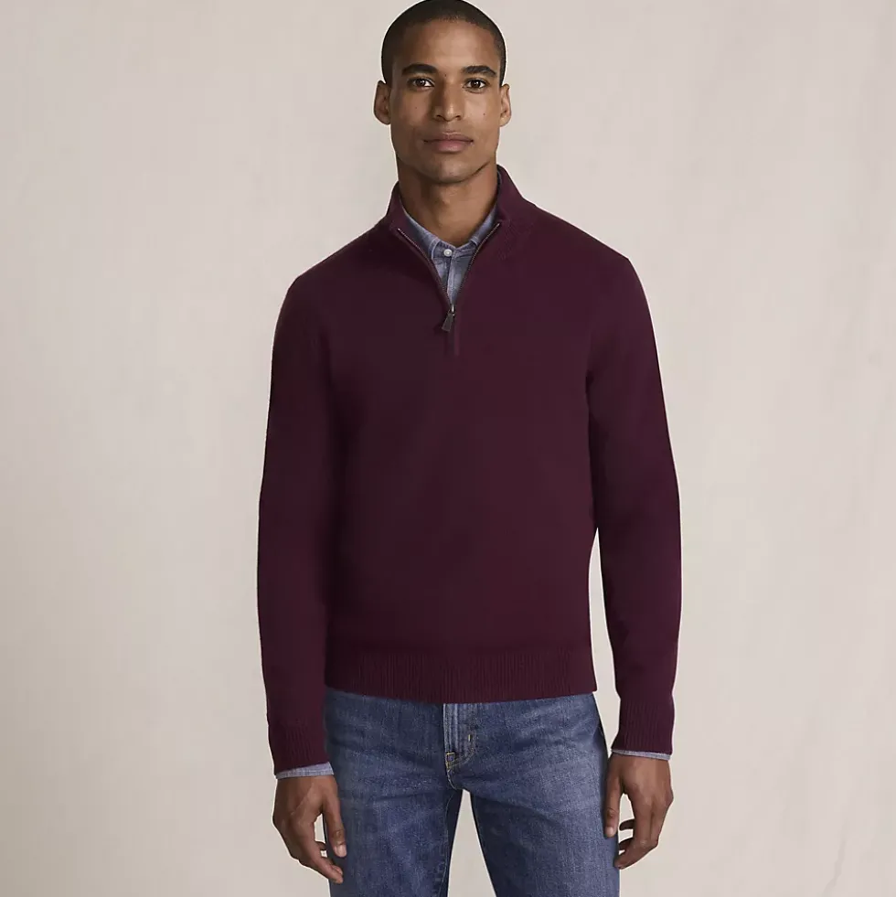 Men's Fine Gauge Cashmere Quarter Zip