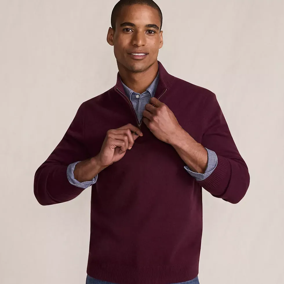 Men's Fine Gauge Cashmere Quarter Zip