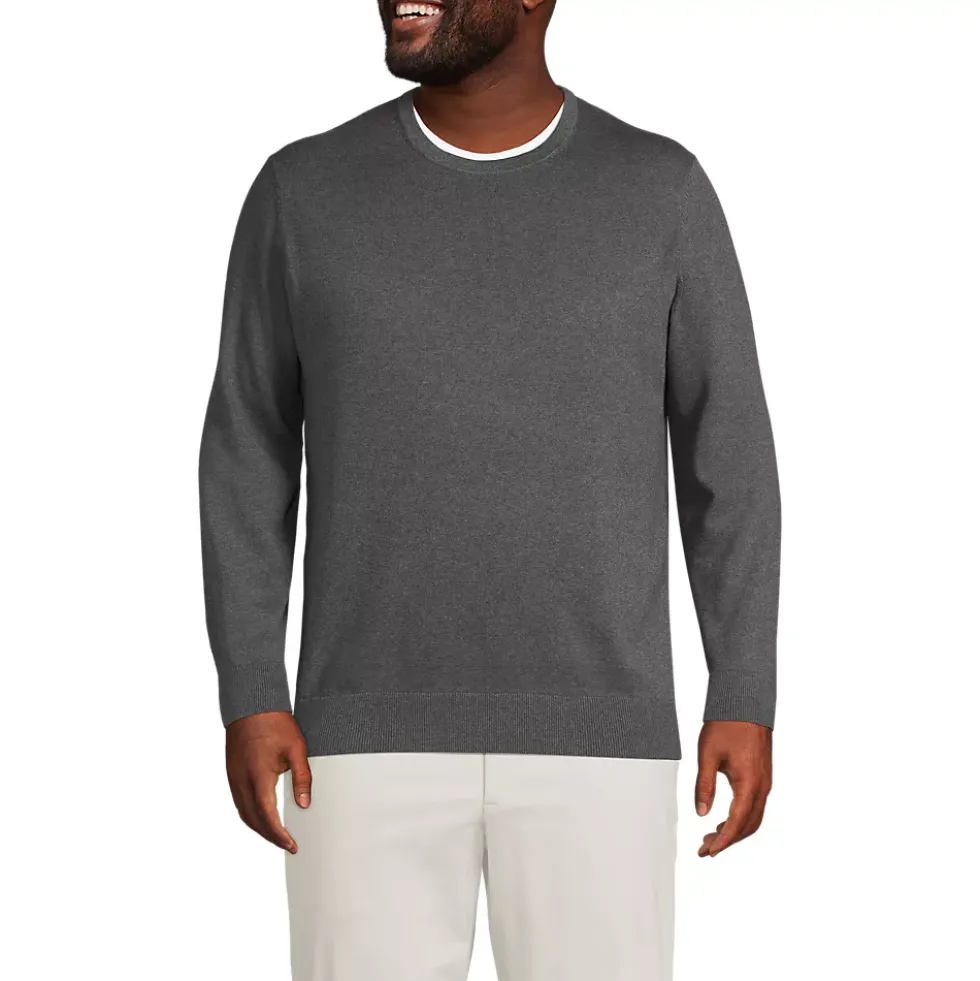 Men's Fine Gauge Cotton Crew Neck Sweater