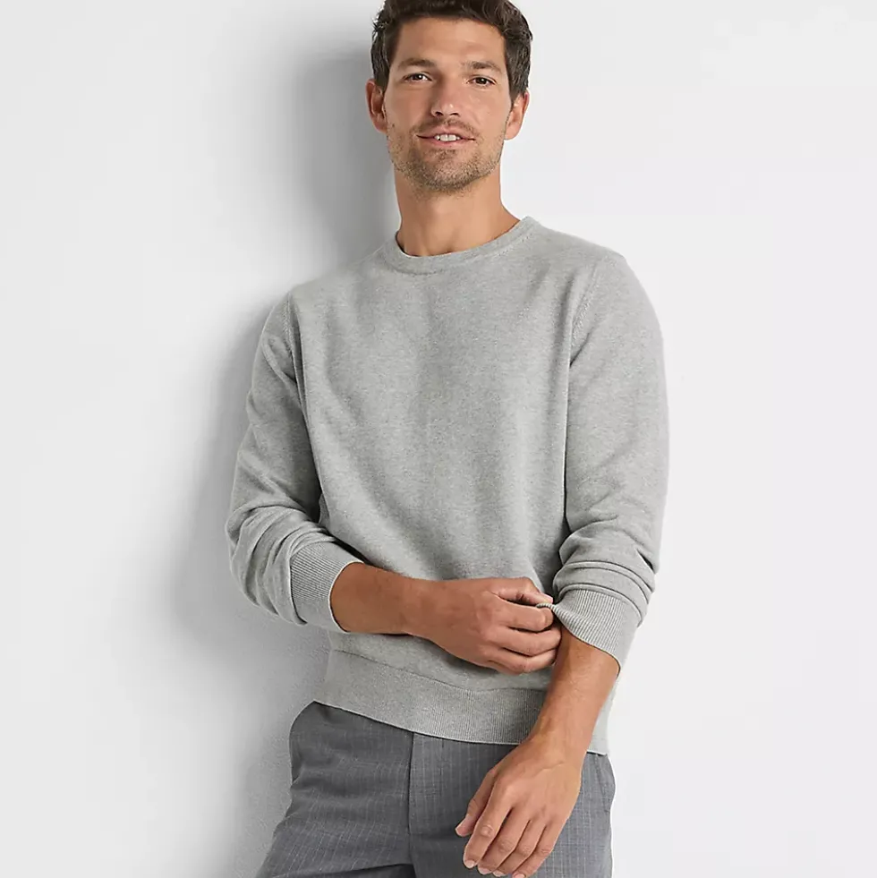 Men's Fine Gauge Cotton Crew Neck Sweater
