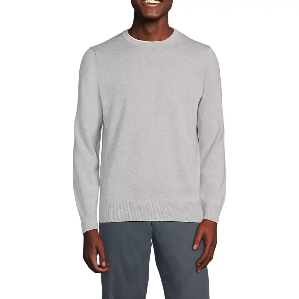 Men's Fine Gauge Cotton Crew Neck Sweater
