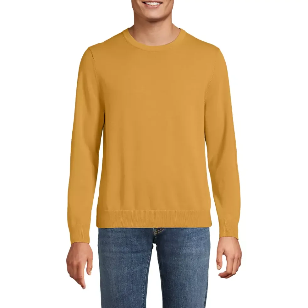 Men's Fine Gauge Cotton Crew Neck Sweater