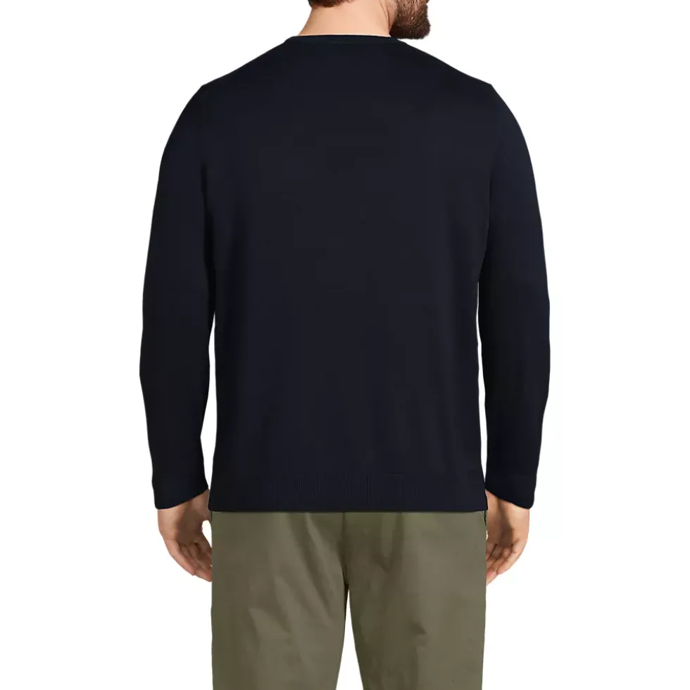 Men's Fine Gauge Cotton Crew Neck Sweater