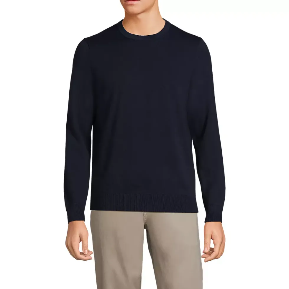 Men's Fine Gauge Cotton Crew Neck Sweater