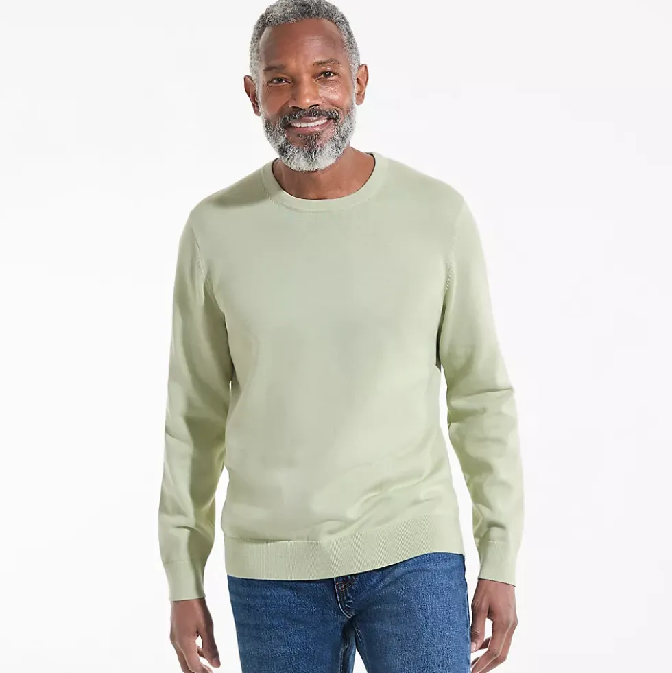 Men's Fine Gauge Cotton Crew Neck Sweater