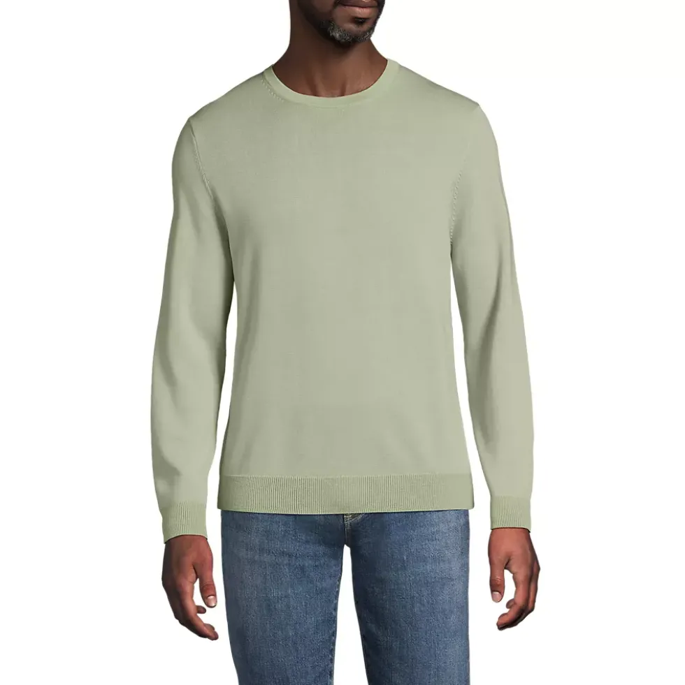 Men's Fine Gauge Cotton Crew Neck Sweater