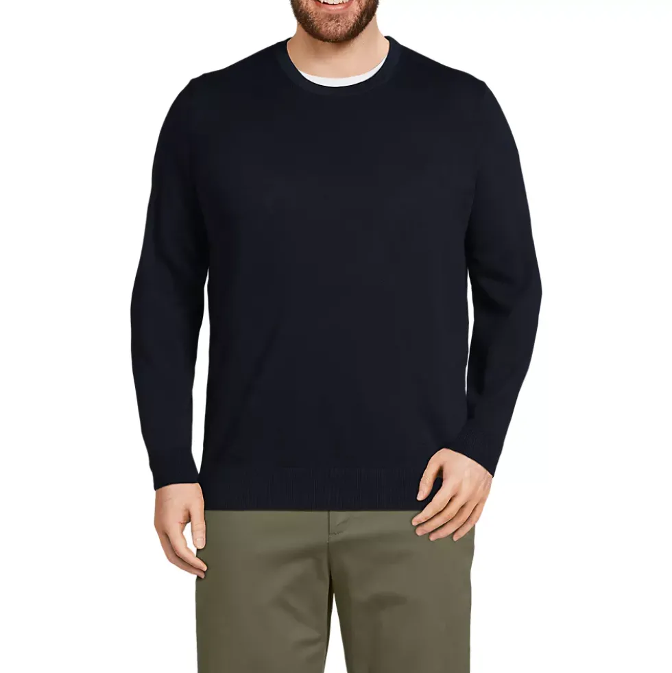 Men's Fine Gauge Cotton Crew Neck Sweater