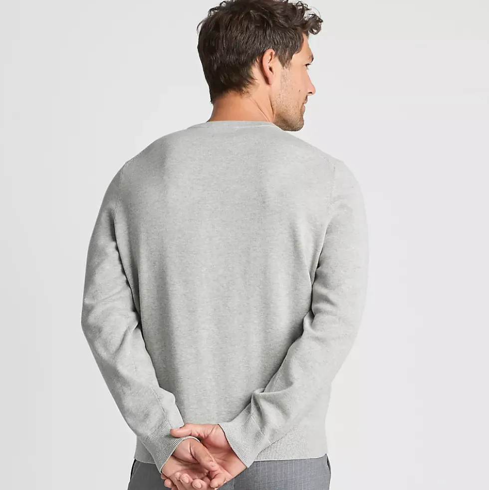 Men's Fine Gauge Cotton Crew Neck Sweater