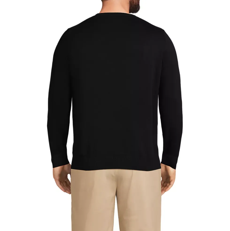 Men's Fine Gauge Cotton Crew Neck Sweater