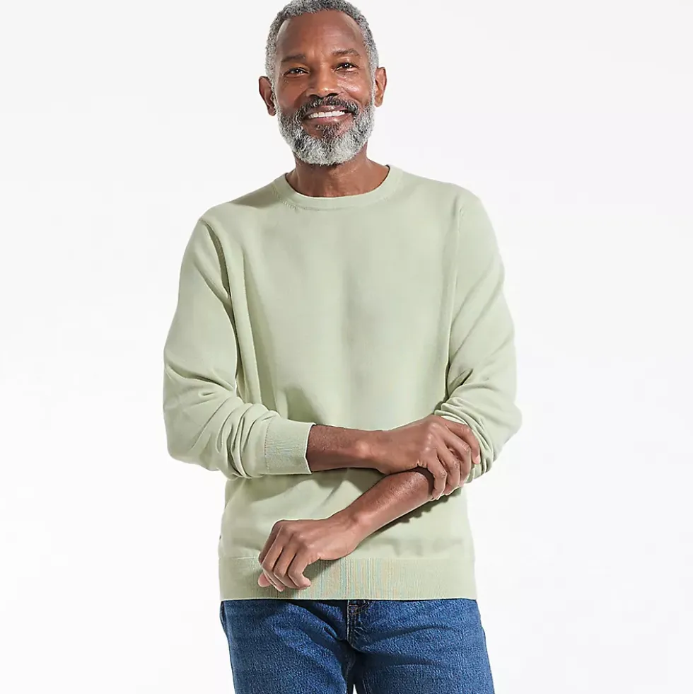 Men's Fine Gauge Cotton Crew Neck Sweater