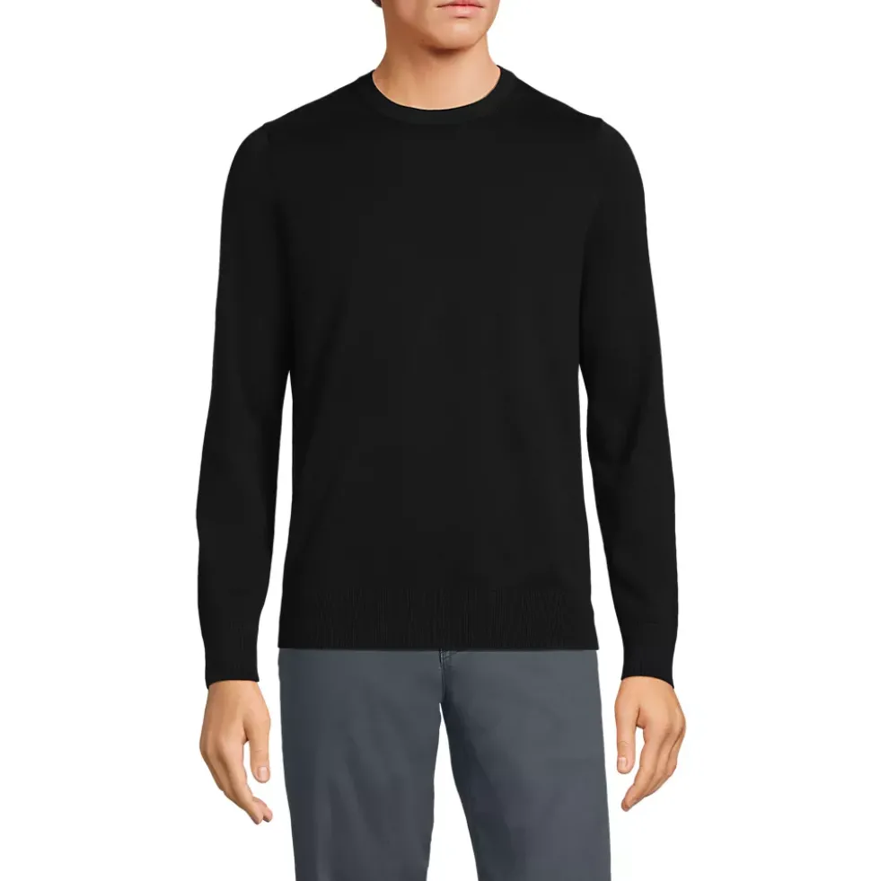 Men's Fine Gauge Cotton Crew Neck Sweater