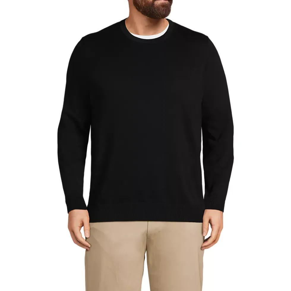 Men's Fine Gauge Cotton Crew Neck Sweater
