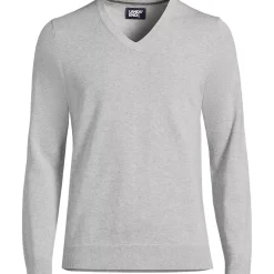 Men's Fine Gauge Cotton V Neck Sweater
