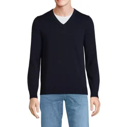 Men's Fine Gauge Cotton V Neck Sweater