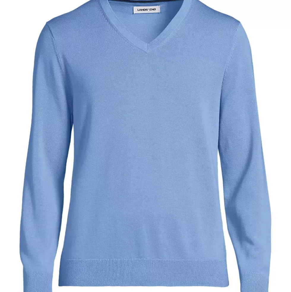 Men's Fine Gauge Cotton V Neck Sweater