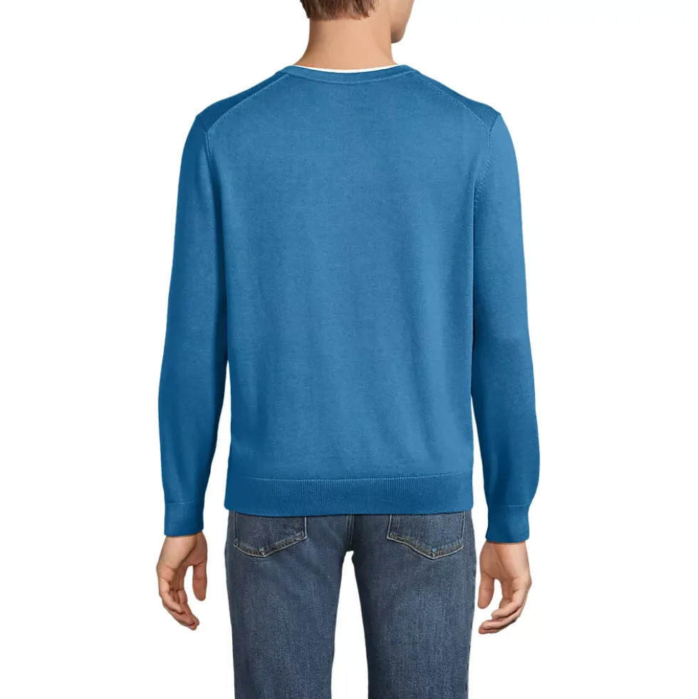 Men's Fine Gauge Cotton V Neck Sweater