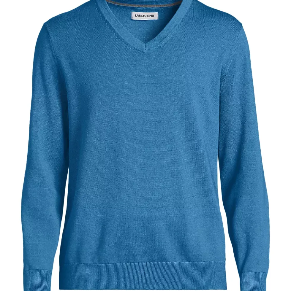 Men's Fine Gauge Cotton V Neck Sweater