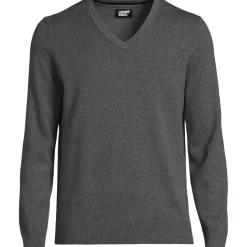 Men's Fine Gauge Cotton V Neck Sweater