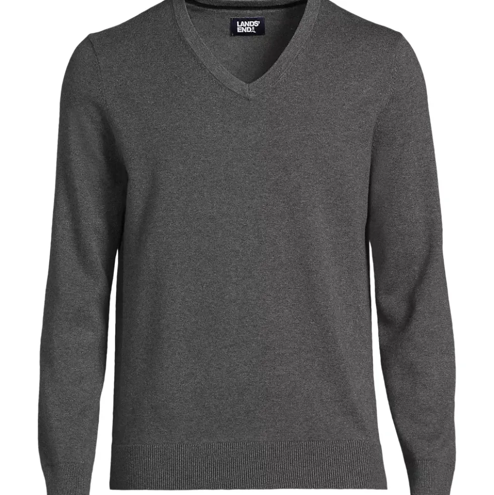 Men's Fine Gauge Cotton V Neck Sweater