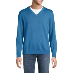 Men's Fine Gauge Cotton V Neck Sweater