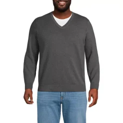 Men's Fine Gauge Cotton V Neck Sweater