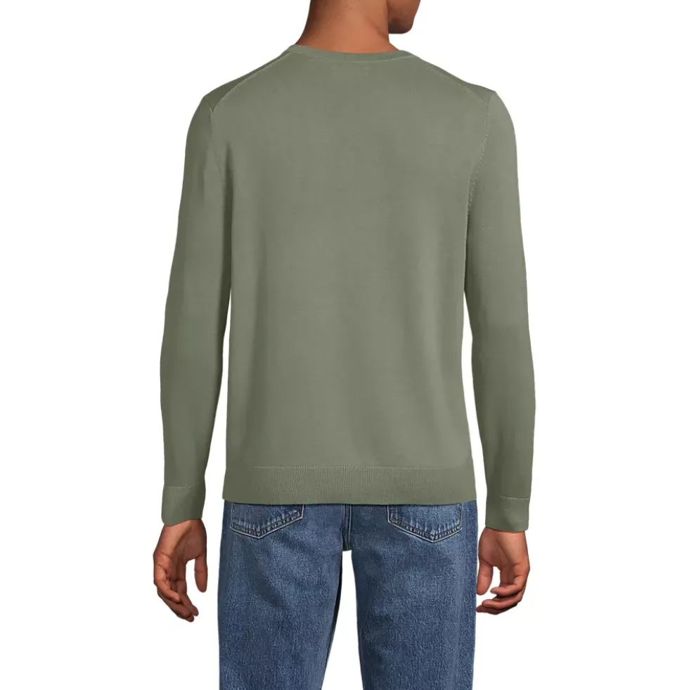 Men's Fine Gauge Cotton V Neck Sweater