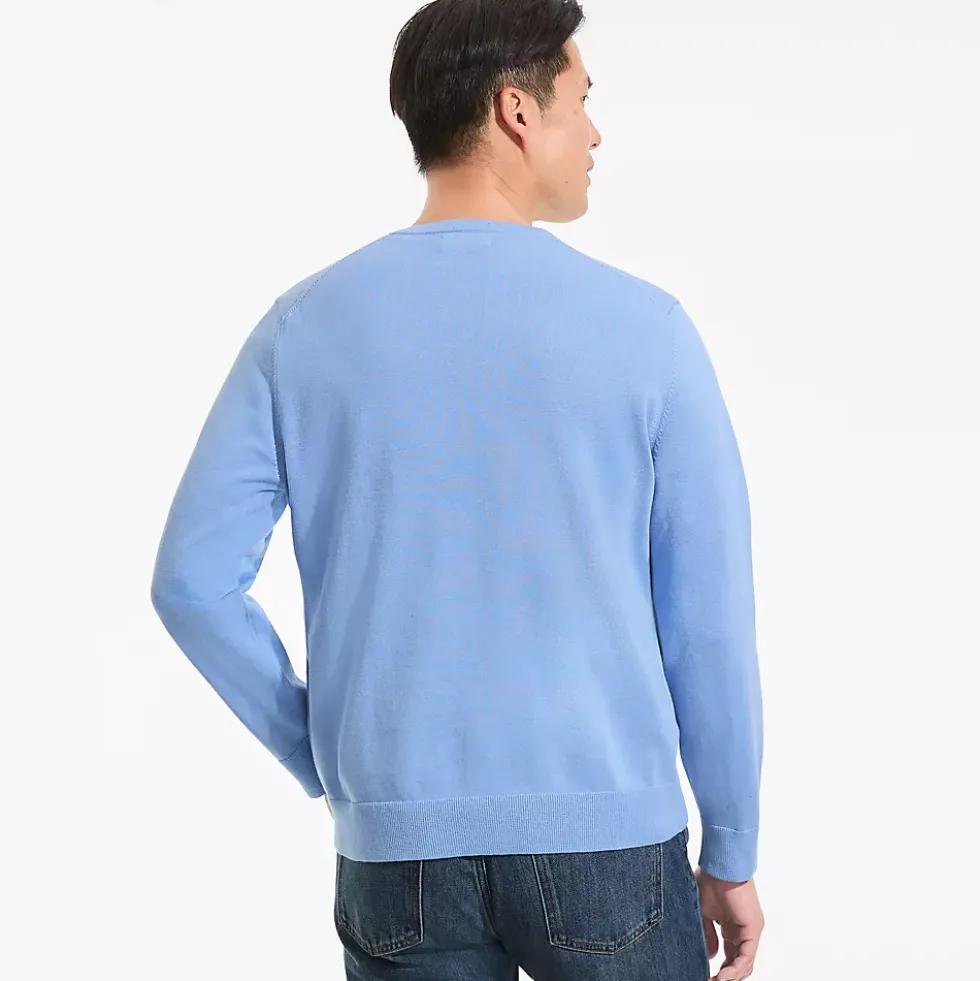 Men's Fine Gauge Cotton V Neck Sweater
