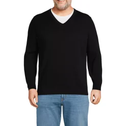 Men's Fine Gauge Cotton V Neck Sweater