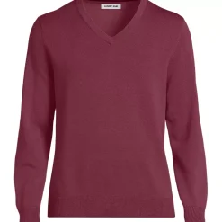 Men's Fine Gauge Cotton V Neck Sweater