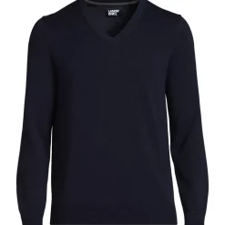 Men's Fine Gauge Cotton V Neck Sweater