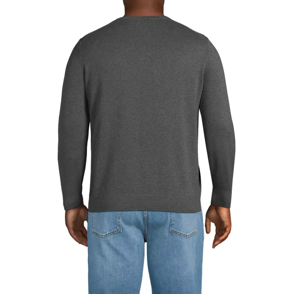 Men's Fine Gauge Cotton V Neck Sweater