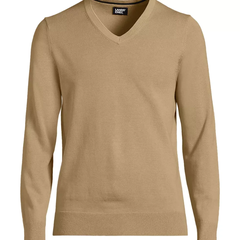 Men's Fine Gauge Cotton V Neck Sweater