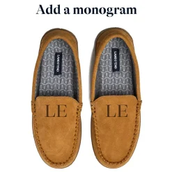 Men's Flannel Lined Suede Slip On Moccasin Slippers