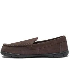 Men's Flannel Lined Suede Slip On Moccasin Slippers