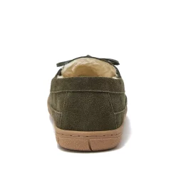 Men's Fuzzy Lined Lace Up Moccasin Slippers