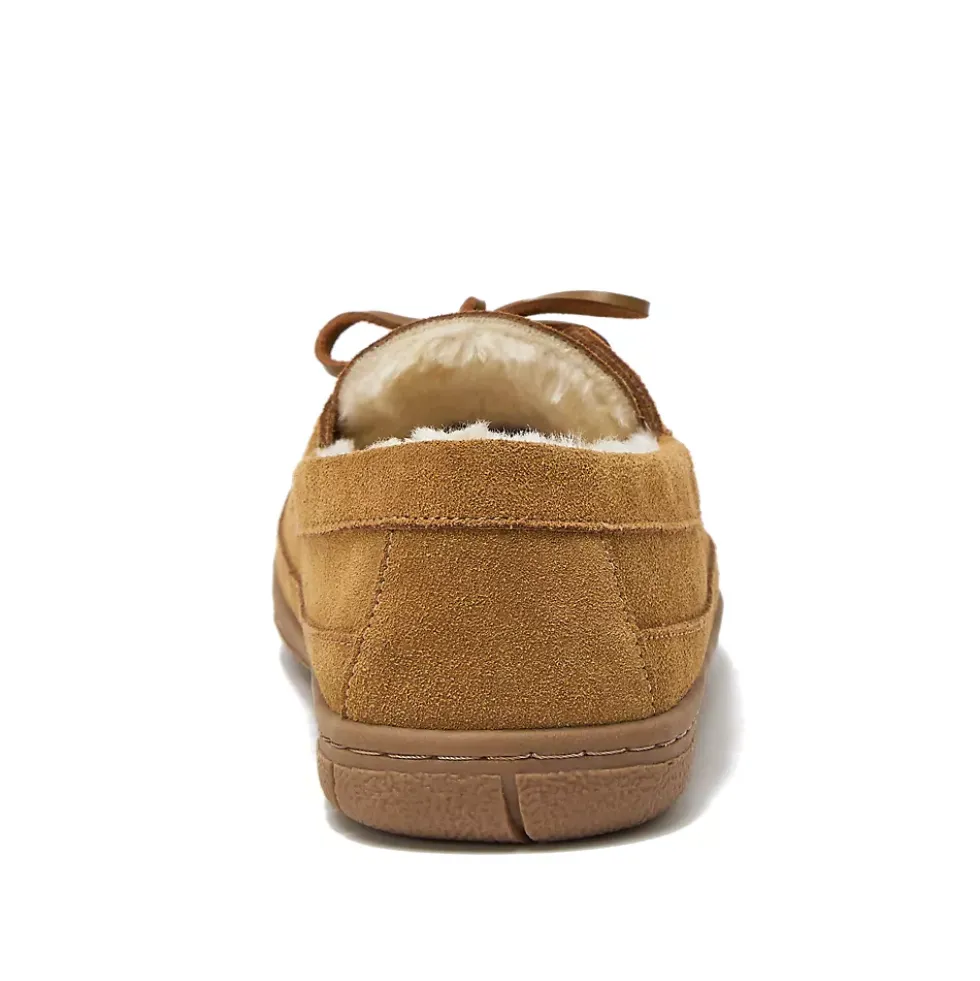 Men's Fuzzy Lined Lace Up Moccasin Slippers