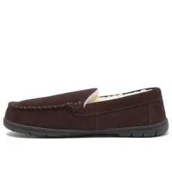 Men's Fuzzy Lined Suede Moccasin Slippers