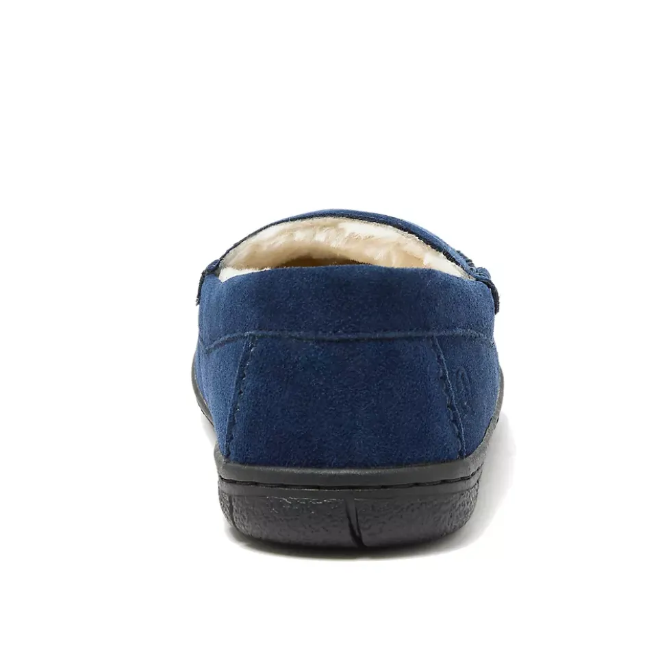 Men's Fuzzy Lined Suede Moccasin Slippers