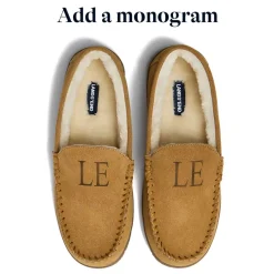 Men's Fuzzy Lined Suede Moccasin Slippers