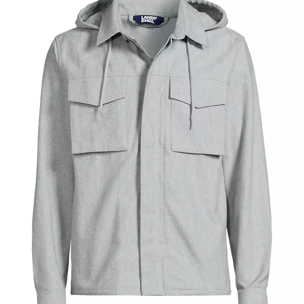 Men's Hooded Flannel Shirt Jacket