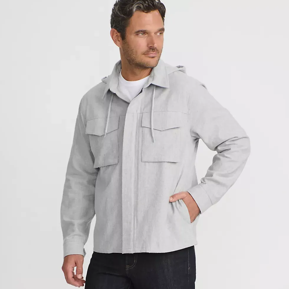 Men's Hooded Flannel Shirt Jacket