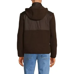 Men's Hooded Half Zip Faux Fur Sherpa Fleece Pullover