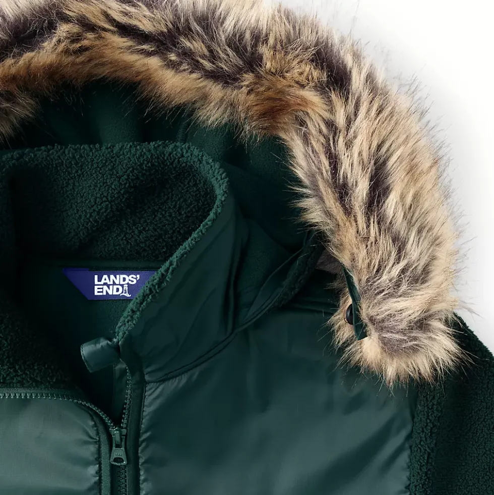 Men's Hooded Half Zip Faux Fur Sherpa Fleece Pullover