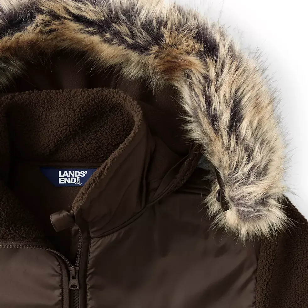 Men's Hooded Half Zip Faux Fur Sherpa Fleece Pullover
