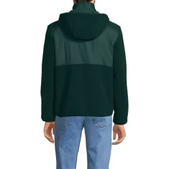 Men's Hooded Half Zip Faux Fur Sherpa Fleece Pullover