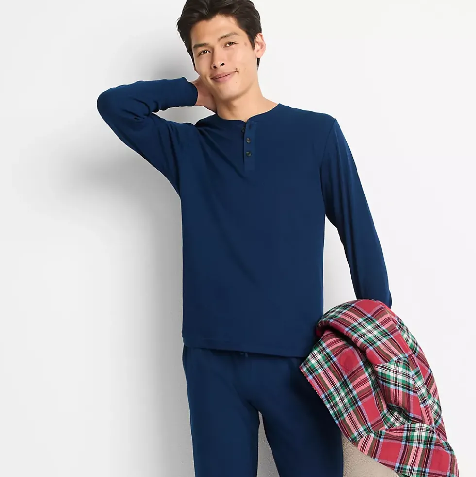 Men's Knit Rib Pajama Henley