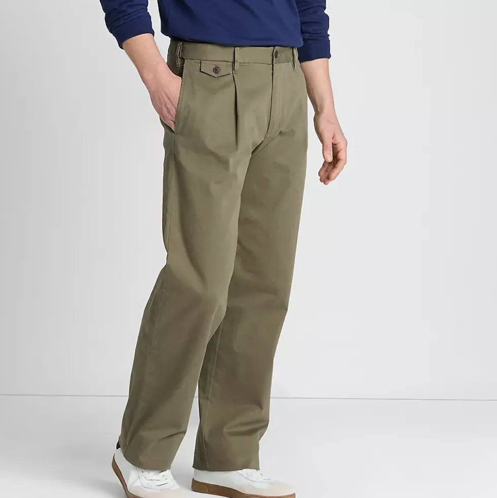 Men's Knockabout Comfort Waist Relaxed Fit Pleated Front Chino Pant